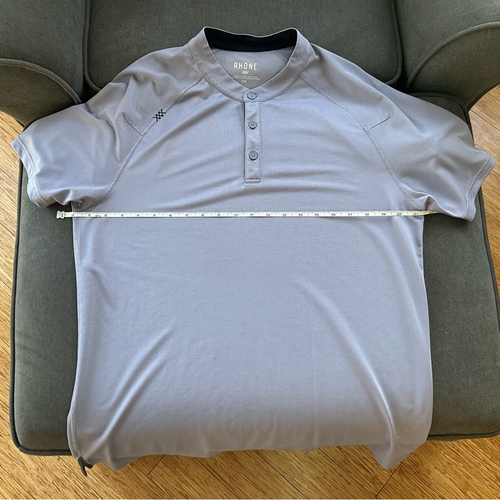 Rhone Men's Purple Gray Blade Polo Shirt Large